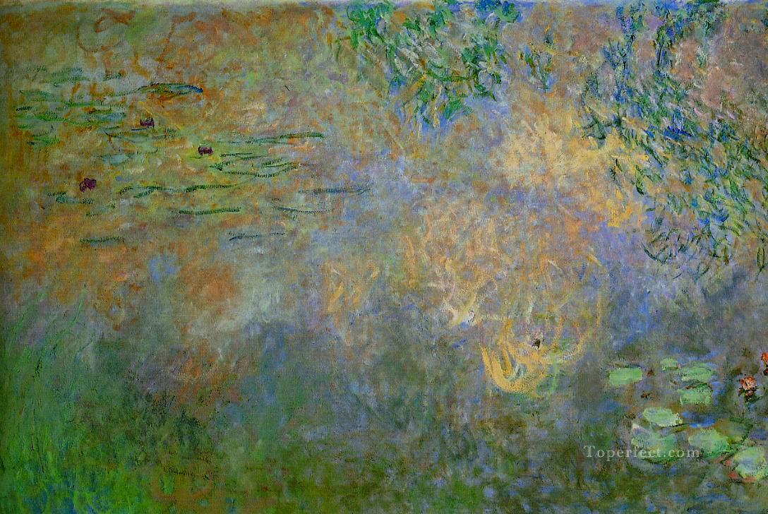 Water Lily Pond with Irises left half Claude Monet Oil Paintings